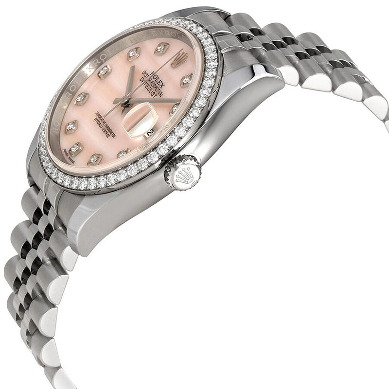 Rolex Datejust 36 Pink Mother Of Pearl Diamond Dial Automatic Ladies Jubilee Watch #116244PKMDJ - Watches of America #2