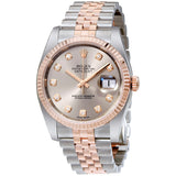 Rolex Datejust 36 Rhodium Diamond Dial Steel and 18kt Everose Gold Men's Watch #116231RDJ - Watches of America