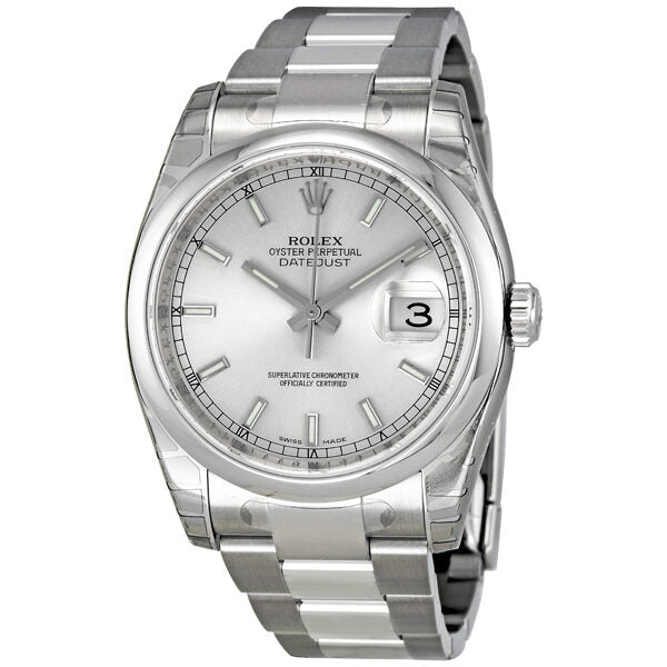 Rolex Datejust 36 Silver Dial Stainless Steel Oyster Bracelet Automatic Unisex Watch 116200SSO#116200-SSO - Watches of America