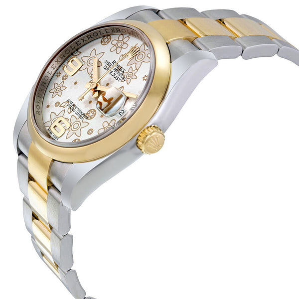 Rolex Datejust 36 Silver Floral Dial Stainless Steel and 18K Yellow Gold Oyster Bracelet Automatic Unisex Watch #116203SFO - Watches of America #2
