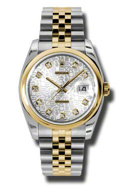 Rolex Datejust 36 Silver Dial Stainless Steel and 18K Yellow Gold Jubilee Bracelet Automatic Men's Watch #116203SJDJ - Watches of America
