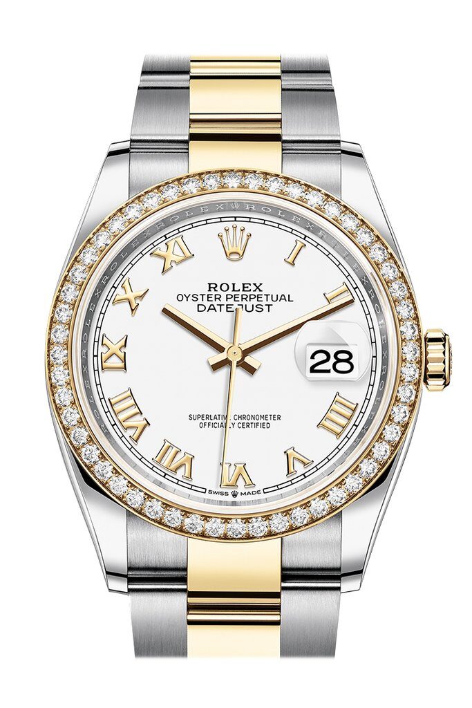 Rolex Datejust 36 White Dial Men's Steel and 18kt Yellow Gold Oyster Watch #126283WRO - Watches of America