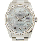 Rolex Datejust 36 Diamond Mother of Pearl Dial Unisex Watch #126284MDO - Watches of America