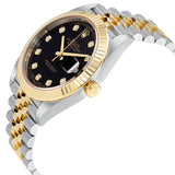 Rolex Datejust 41 Black Diamond Dial Stee and 18K Yellow Gold Jubilee Men's Watch #12633BKDJ - Watches of America #2