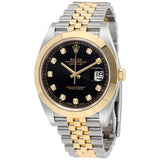 Rolex Datejust 41 Black Diamond Dial Steel and 18K Yellow Gold Jubilee Men's Watch #126303BKDJ - Watches of America