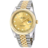 Rolex Datejust 41 Champagne Diamond Steel and 18K Yellow Gold Jubilee Men's Watch #126333CDJ - Watches of America