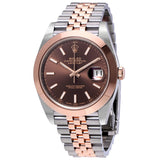 Rolex Datejust 41 Chocolate Brown Dial Steel and 18K Rose Gold Men's Watch #126301CHSJ - Watches of America