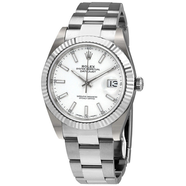 Rolex Datejust 41 White Dial Oyster Automatic Men's Watch #126334WSO - Watches of America