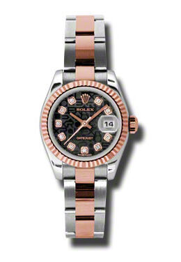 Rolex Datejust Automatic Stainless Steel and 18kt Rose Gold Diamond Ladies Watch #179171BKJDO - Watches of America