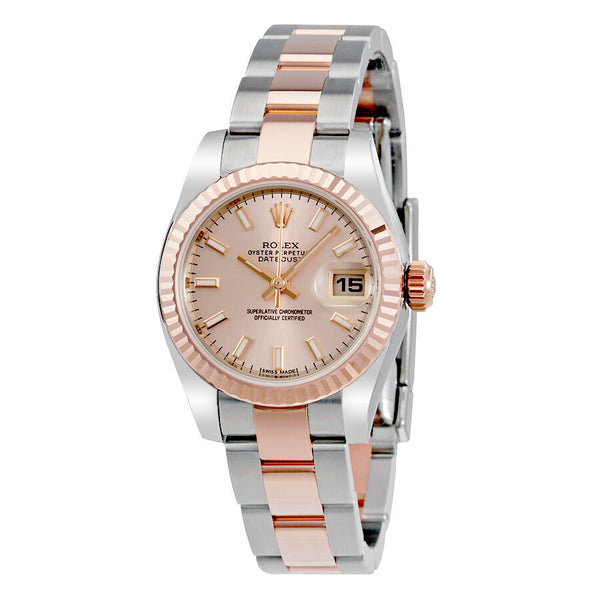 Rolex Datejust Automatic Stainless Steel w/ 18kt Rose Gold Ladies Watch#179171PSO - Watches of America