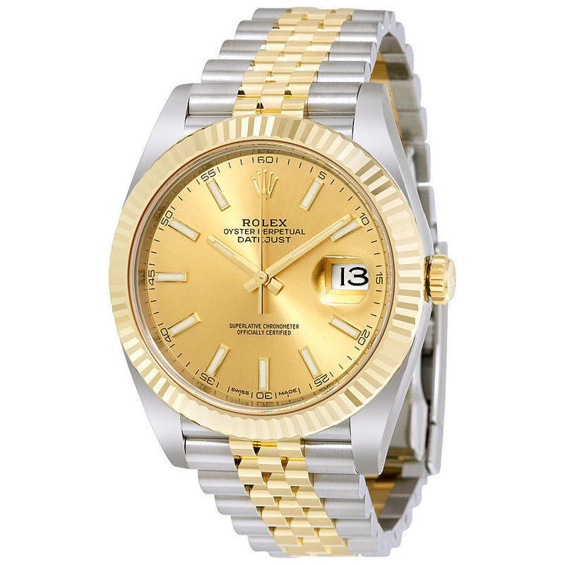 Rolex Datejust Champagne Dial Steel and 18K Yellow Gold Jubilee Men's Watch #126333CSJ - Watches of America