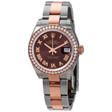 Rolex Datejust Chocolate Dial Automatic Ladies Steel and 18K Everose Gold Oyster Watch #279381CHRO - Watches of America