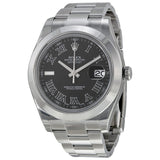 Rolex Datejust II Automatic Black Dial Stainless Steel Oyster Bracelet Men's Watch #116300BKRO - Watches of America