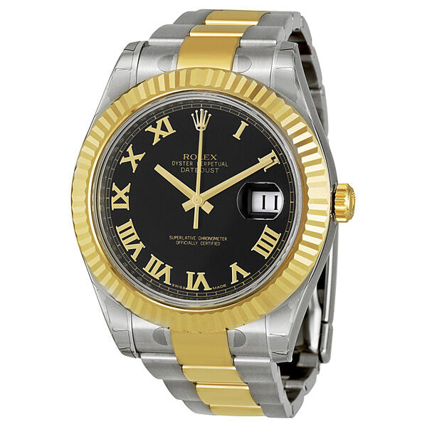 Rolex Datejust II Black Dial Stainless steel and 18K Yellow Gold Oyster Bracelet Automatic Men's Watch BKGRO#116333 - Watches of America