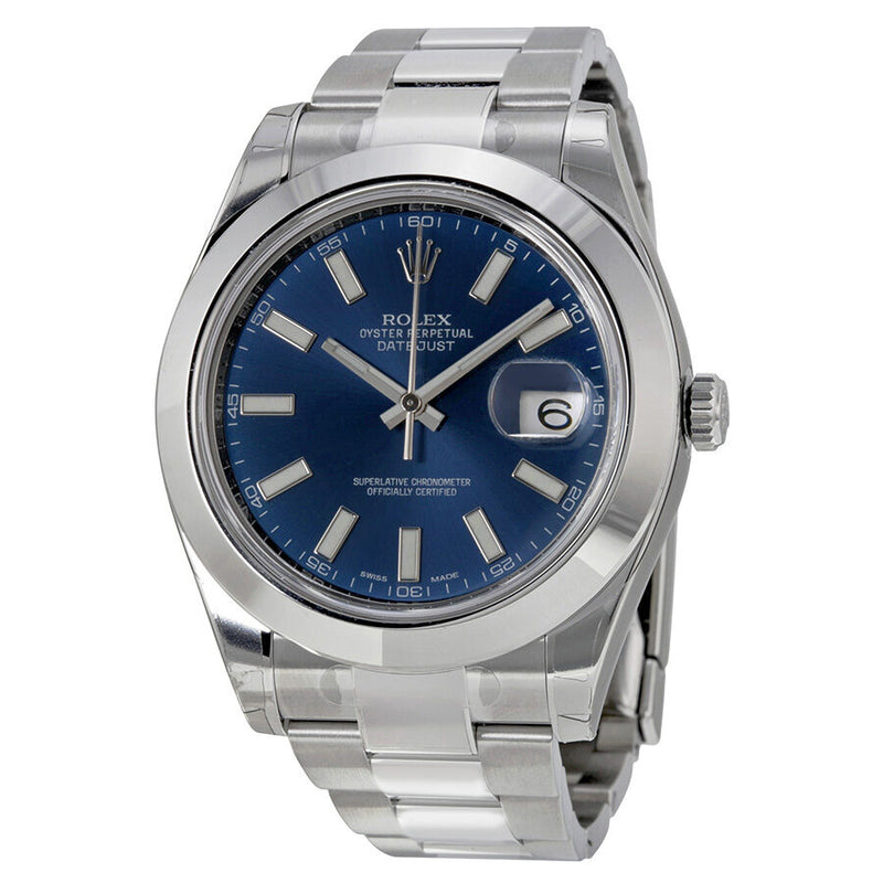 Rolex Datejust II Blue Dial Stainless Steel Oyster Bracelet Automatic Men's Watch #116300BLSO - Watches of America