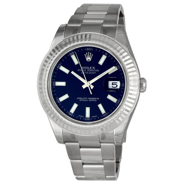 Rolex Datejust II Blue Dial Stainless Steel Oyster Bracelet Automatic Men's Watch #116334BLSO - Watches of America