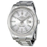 Rolex Datejust II Silver Dial Stainless Steel Oyster Bracelet Automatic Men's Watch #116334SSO - Watches of America