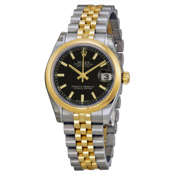 Rolex Datejust Lady 31 Black Dial Stainless Steel and 18K Yellow Gold Jubilee Bracelet Automatic Watch #178243BKSJ - Watches of America
