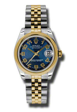 Rolex Datejust Lady 31 Blue Dial Stainless Steel and 18K Yellow Gold Jubilee Bracelet Automatic Watch #178243BLCAJ - Watches of America