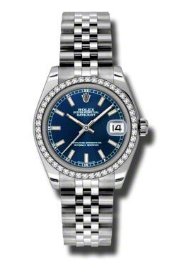 Rolex Datejust Lady 31 Blue Dial Stainless Steel Jubilee Bracelet Automatic Watch #178384BLSJ - Watches of America