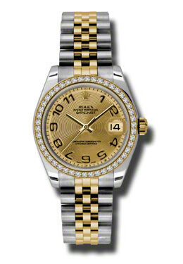 Rolex Datejust Lady 31 Champagne Concentric Circle Dial Stainless Steel and 18K Yellow Gold Jubilee Bracelet Automatic Watch #178383CCAJ - Watches of America