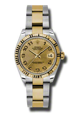 Rolex Datejust Lady 31 Champagne Dial Stainless Steel and 18K Yellow Gold Oyster Bracelet Automatic Watch #178273CCAO - Watches of America