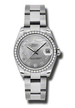 Rolex Datejust Lady 31 Goldust Mother Of Pearl Dial Stainless Steel Oyster Bracelet Automatic Watch #178384WGDMADO - Watches of America