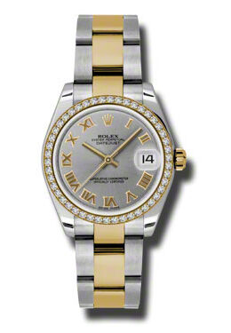 Rolex Datejust Lady 31 Grey Dial Stainless Steel and 18K Yellow Gold Oyster Bracelet Automatic Watch #178383GRO - Watches of America