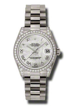 Rolex Datejust Lady 31 Mother Of Pearl Dial 18K White Gold President Automatic Ladies Watch #178159MRP - Watches of America