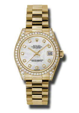 Rolex Datejust Lady 31 Mother Of Pearl Dial 18K Yellow Gold President Automatic Ladies Watch #178158MDP - Watches of America