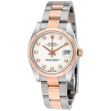 Rolex Datejust Lady 31 White Dial Stainless Steel and 18K Everose Gold Oyster Bracelet Automatic Watch #178271WDO - Watches of America