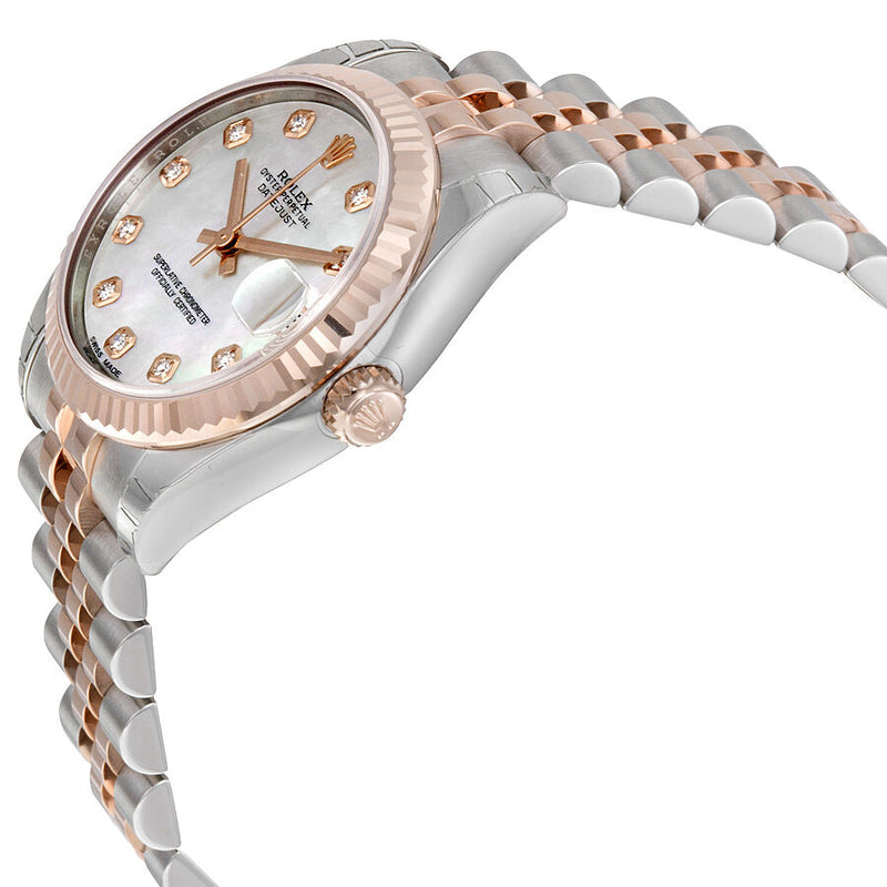 Rolex Datejust Lady 31 White Mother of Pearl Dial Stainless Steel and 18K Everose Gold Jubilee Bracelet Automatic Watch #178271MDJ - Watches of America #2