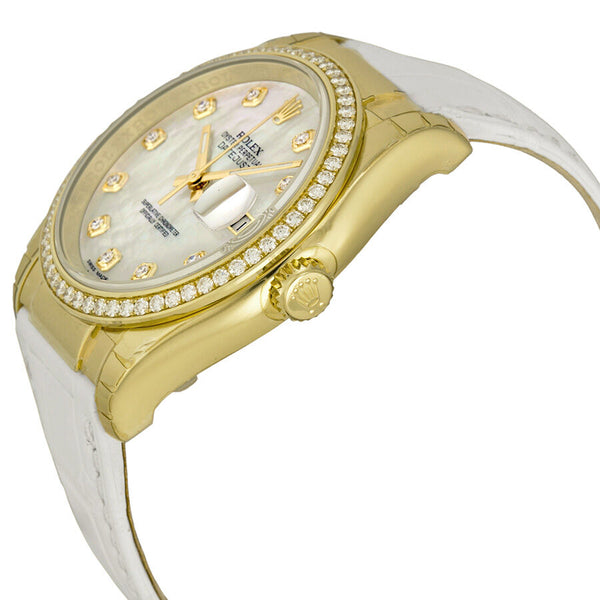 Rolex Datejust Mother of Pearl Dial 18kt Yellow Gold Ladies Watch #116188MDL - Watches of America #2