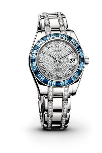 Rolex Lady-Datejust Pearlmaster Diamond Pave Dial 18K White Gold (Diamond-Set) Automatic Ladies Watch #81349CRRDPM - Watches of America