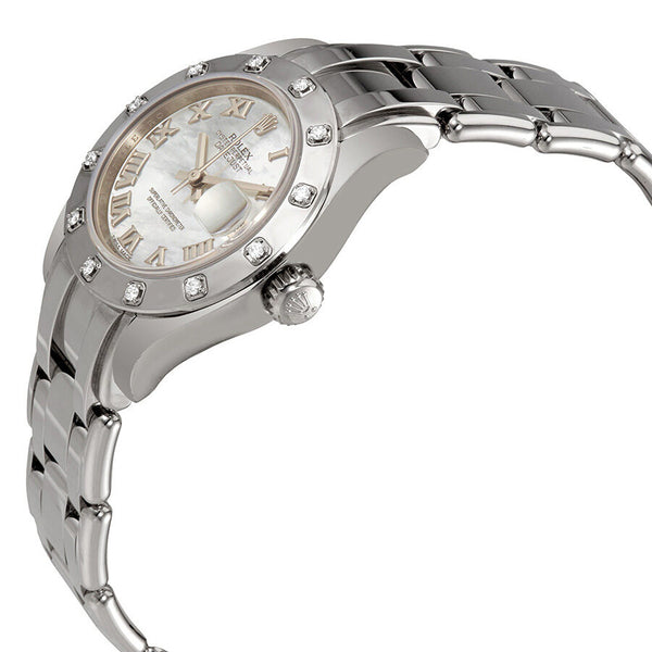 Rolex Datejust Pearlmaster Mother of Pearl Dial 18kt White Gold Ladies Watch #80319MRPM - Watches of America #2