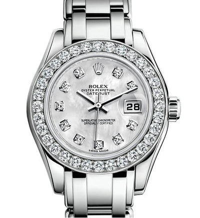 Rolex Lady-Datejust Pearlmaster White Mother Of Pearl Diamond Dial