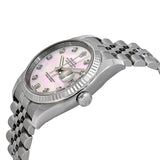 Rolex Datejust Pink Mother of Pearl Diamond Dial Steel and 18K White Gold Ladies Watch #116234PMDJ - Watches of America #2