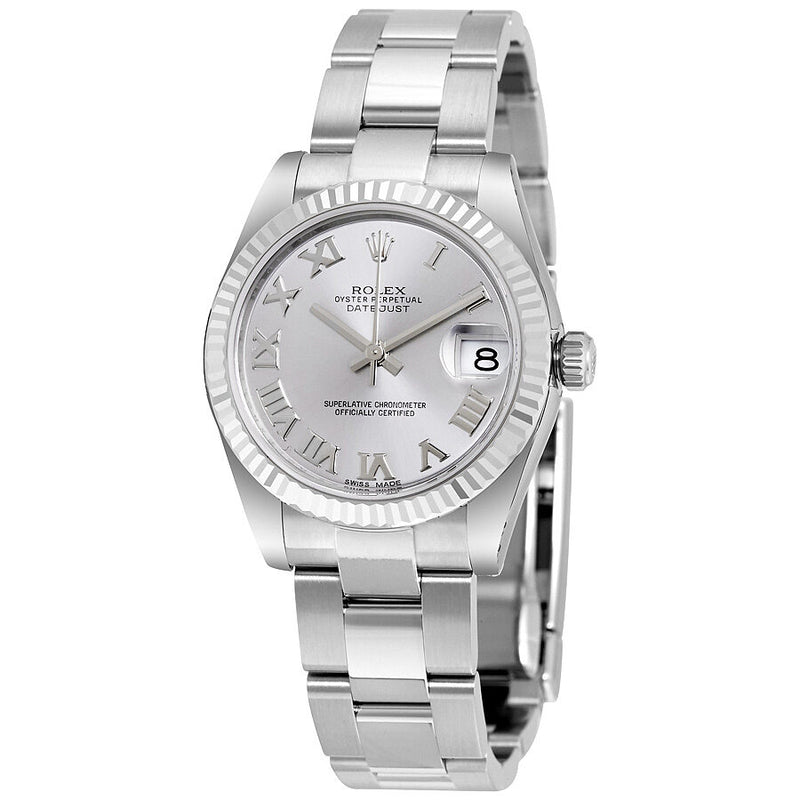 Rolex Datejust Rhodium Dial Stainless Steel Oyster Ladies Watch #178274RRO - Watches of America