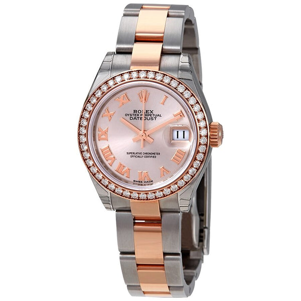 Rolex Datejust Sundust Dial Automatic Ladies Steel and 18K Everose Gold Oyster Watch #279381SNRO - Watches of America