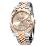 Rolex Datejust Sundust Diamond Steel and 18K Everose Gold Men's Watch #126301SNDJ - Watches of America