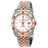Rolex Datejust White Index Dial 18k Rose Gold Turn-o-Graph Bezel Jubilee Bracelet Men's Watch #116261WSJ - Watches of America