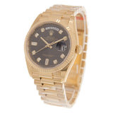 Rolex Day-Date 36 Dark Grey Diamond Dial 18kt Yellow Gold President Watch #128238GYDP - Watches of America #3
