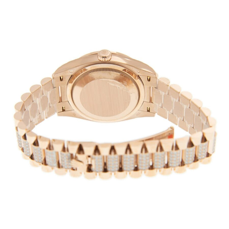 Rolex Day-Date 36 Mother of Pearl Dial 18kt Everose Gold Diamond Set President Watch #128345MDDP - Watches of America #5