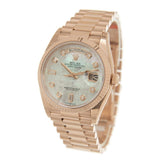 Rolex Day-Date 36 Mother of Pearl Diamond Dial Automatic 18kt Everose Gold President Watch #128235MDP - Watches of America #4