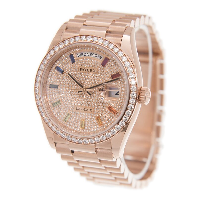 Rolex Day-Date 36 Paved Dial Automatic 18kt Everose Gold President Watch #128345DSP - Watches of America #3