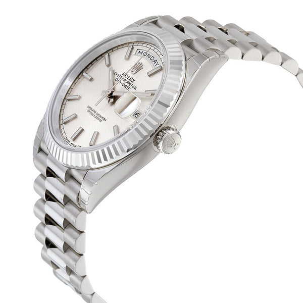 Rolex Day-Date 40 Silver Dial 18K White Gold President Automatic Men's Watch #228239SSP - Watches of America #2
