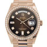 Rolex Day-Date Automatic Chronometer Diamond Brown Dial Ladies Watch 128345RBR#128345CHDP - Watches of America