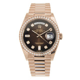 Rolex Day-Date Automatic Chronometer Diamond Brown Dial Ladies Watch 128345RBR#128345CHDP - Watches of America #3