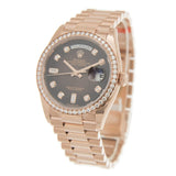 Rolex Day-Date Automatic Chronometer Diamond Brown Dial Ladies Watch 128345RBR#128345CHDP - Watches of America #4