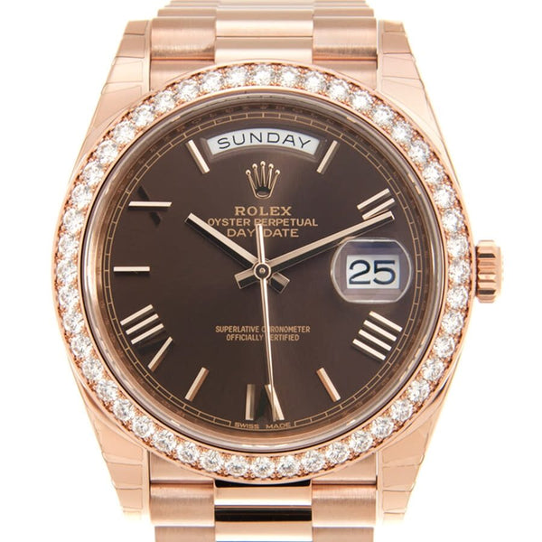Rolex Day-Date Automatic Chronometer Diamond Brown Dial Unisex Watch #228345CHRP - Watches of America #2